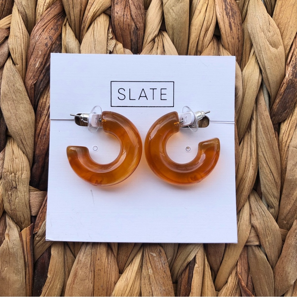 Cute orange chubby Acrylic hoops